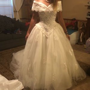 Ivory Wedding Dress, Size 4 David’s Bridal